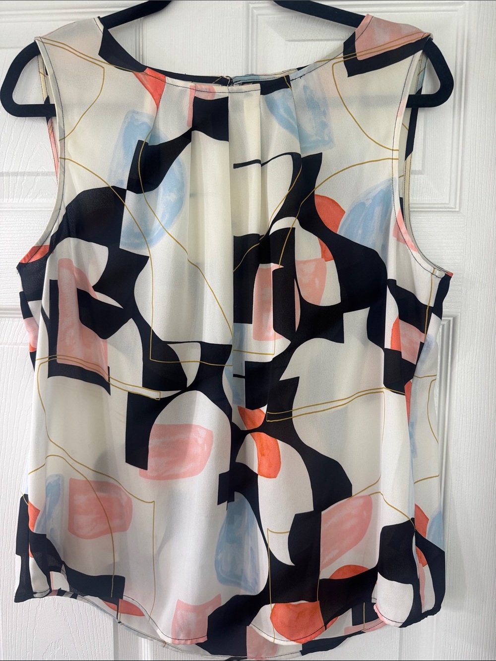 Worthington Abstract Sleeveless Camisole - Cream, Black, Pink & Blue